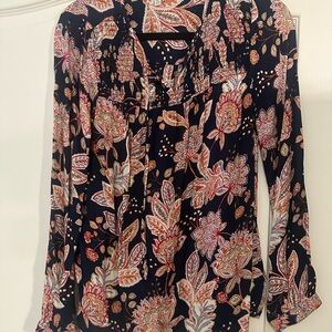 Lucky brand, navy, and Paisley tunic size small